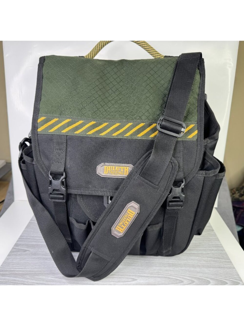 Duluth Trading Messenger Tool Bag Cab Commander 2 Utility Work Ripstop Canvas